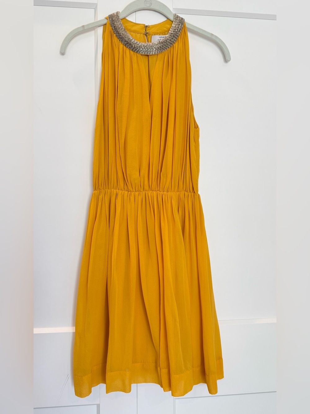 Silk Women's Jacket Coat in Mustard Yellow